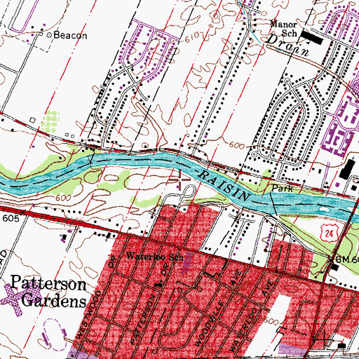 Topographic Map of Waterloo Park, MI