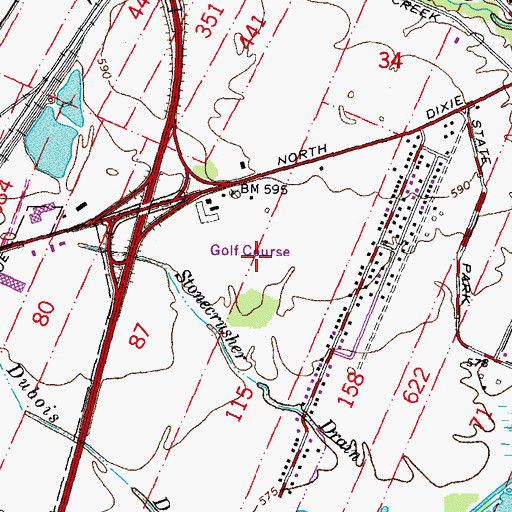 Topographic Map of Raisin River Golf Club, MI