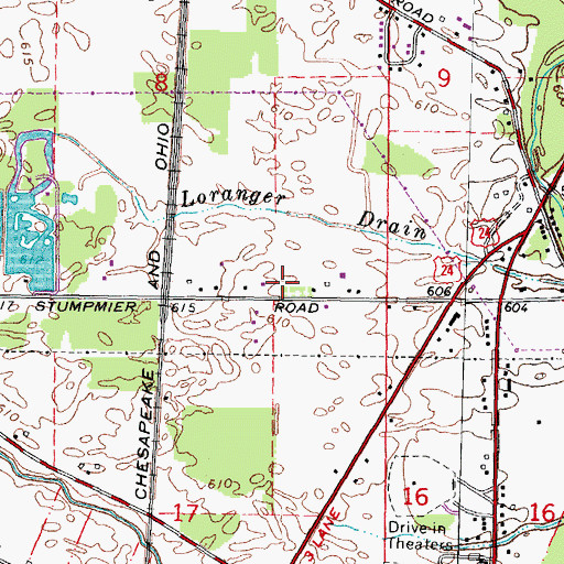 Topographic Map of Camp Lord Willing Campground, MI