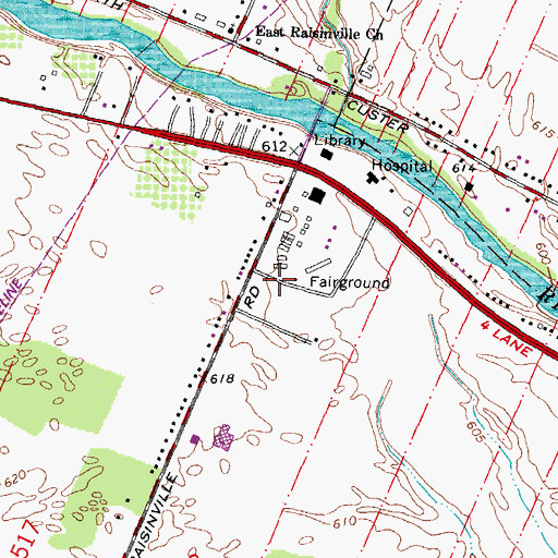 Topographic Map of Monroe County Fairgrounds, MI