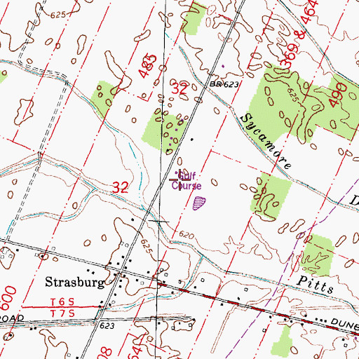 Topographic Map of Green Meadows Golf Course, MI