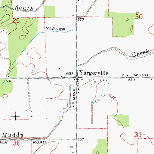 Topographic Map of Yargerville Post Office (historical), MI
