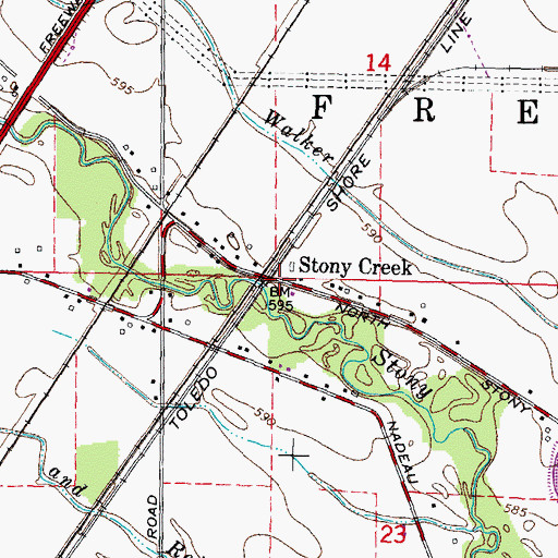 Topographic Map of Stony Creek Post Office (historical), MI