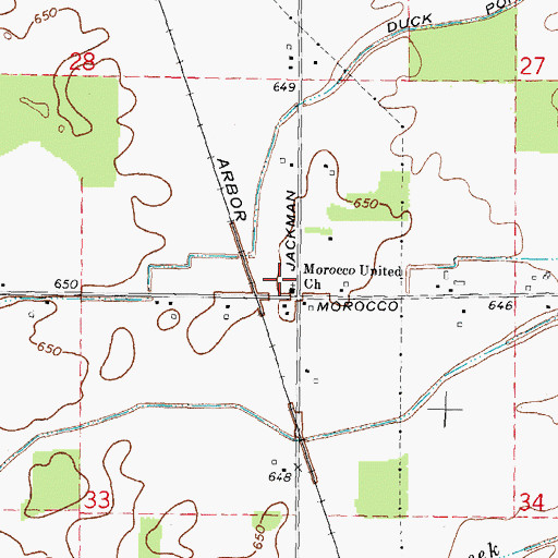 Topographic Map of Morocco Station, MI