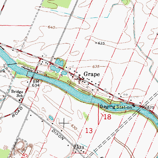 Topographic Map of Grape Post Office (historical), MI