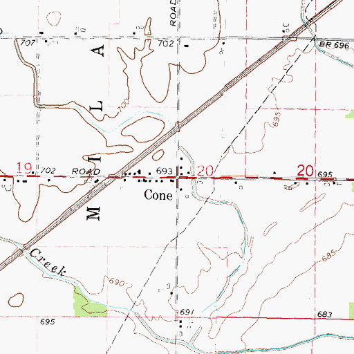 Topographic Map of Cone Post Office (historical), MI