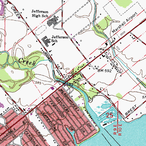Topographic Map of Brest Post Office (historical), MI