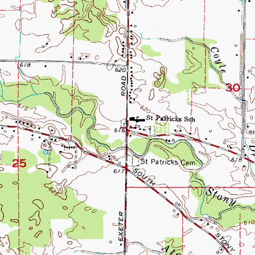 Topographic Map of Athlone Post Office (historical), MI
