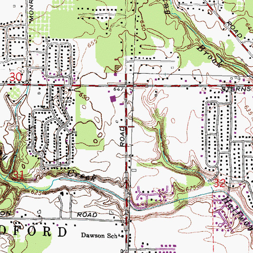 Topographic Map of New Bedford Academy, MI