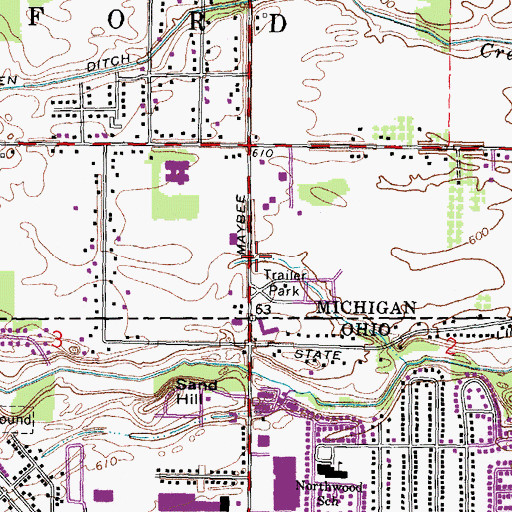 Topographic Map of State Line Christian Schools, MI