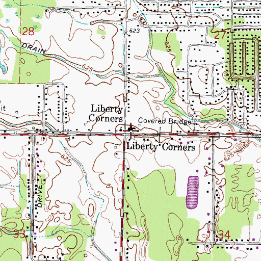 Topographic Map of Saint Luke's Lutheran Church, MI
