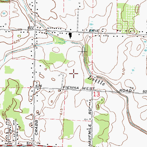 Topographic Map of Vienna Park, MI