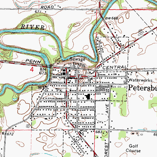 Topographic Map of Resurrection Presbyterian Church, MI