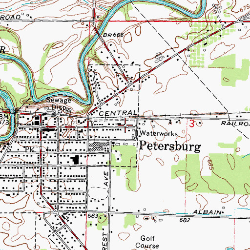 Topographic Map of Saint Peters Lutheran Church, MI