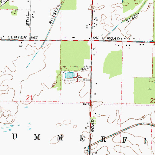Topographic Map of Pirolli Park Campground, MI