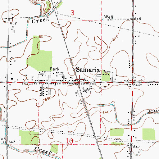 Topographic Map of Samaria Station, MI