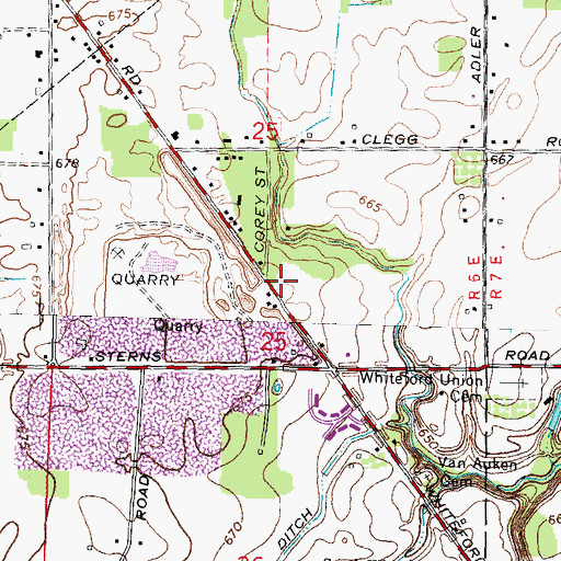 Topographic Map of Whitefield Community Park, MI