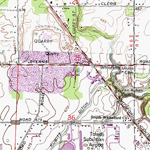 Topographic Map of Cherrywood Golf Club, MI