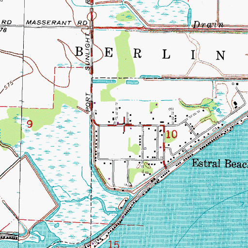 Topographic Map of Estral Beach Village Hall, MI