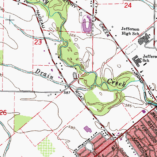 Topographic Map of Frenchtown Kiwani's Park, MI
