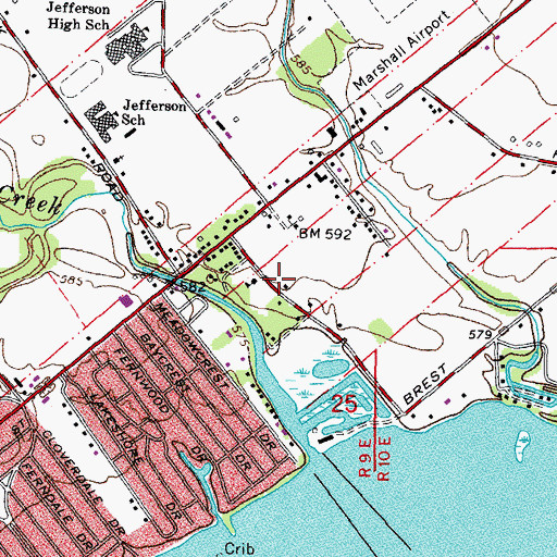 Topographic Map of First Christian Baptist Church, MI