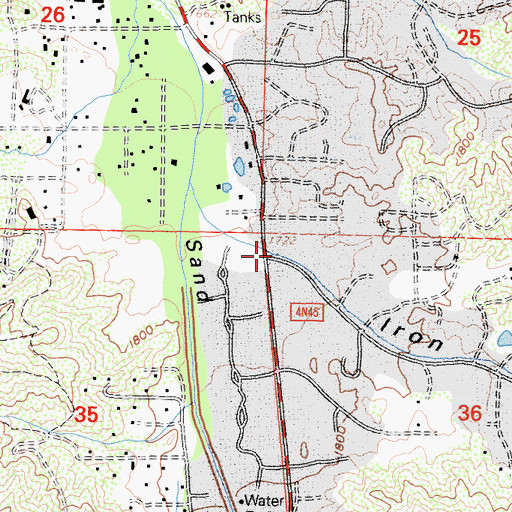 Topographic Map of Iron Canyon, CA