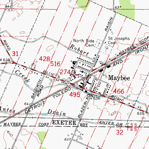 Topographic Map of Saint Joseph Church, MI