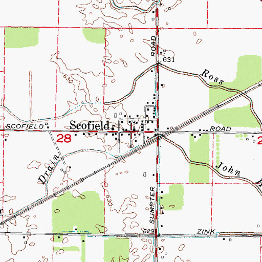 Topographic Map of Exeter Township Hall, MI
