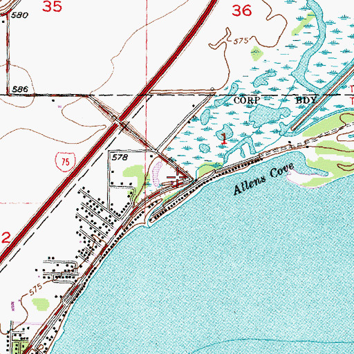 Topographic Map of Water Tower Park, MI