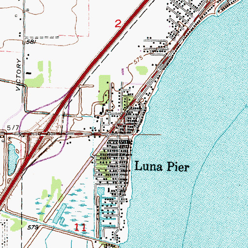 Topographic Map of Luna Pier Police Department, MI