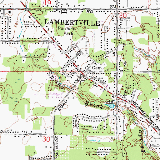 Topographic Map of Lambertville Station (historical), MI