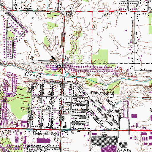 Topographic Map of Bedford Hills Golf Course, MI