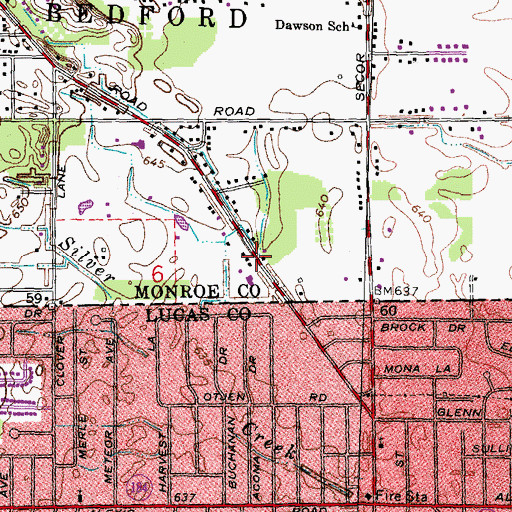 Topographic Map of Faith Baptist Church, MI