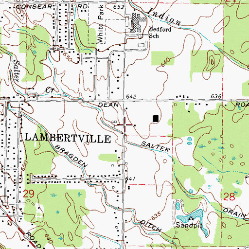 Topographic Map of United Methodist Church, MI