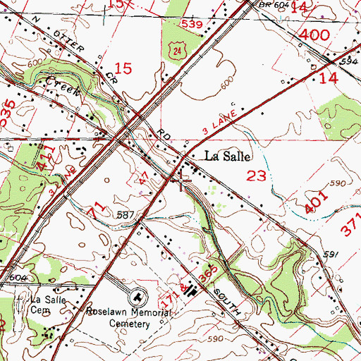 Topographic Map of La Salle Post Office (historical), MI