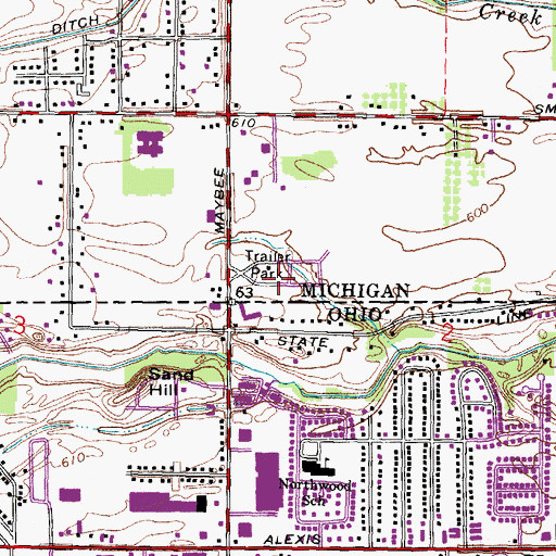 Topographic Map of Inverness Mobile Home Community, MI