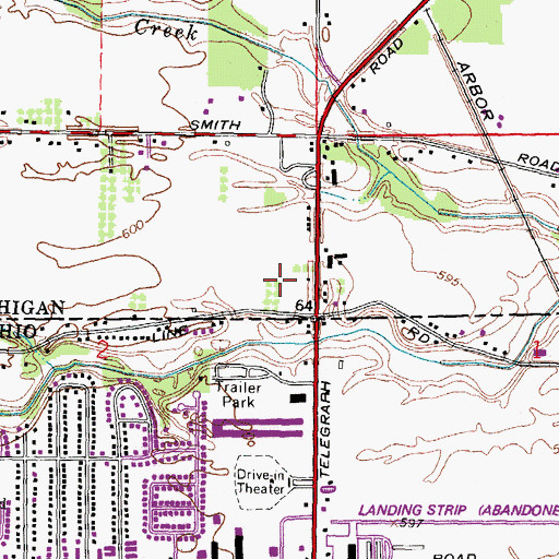 Topographic Map of Northtown Meadows Mobile Home Park, MI