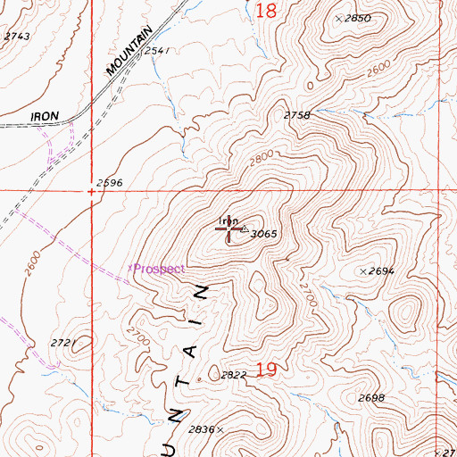 Topographic Map of Iron Mountain, CA