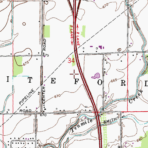 Topographic Map of Hidden Creek Manufactured Home Community, MI