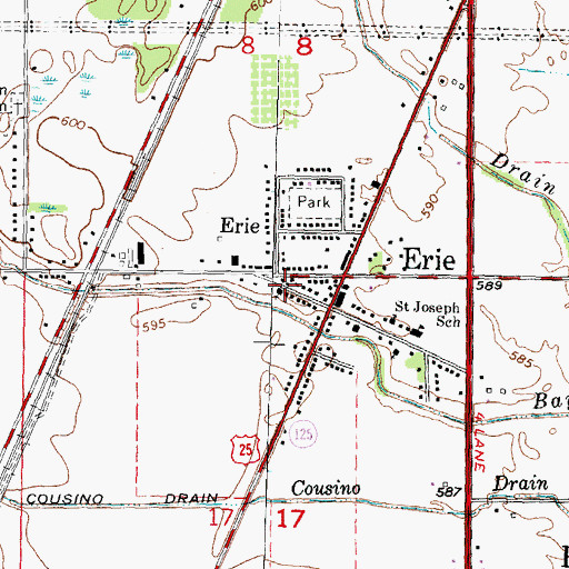 Topographic Map of First Presbyterian Church, MI