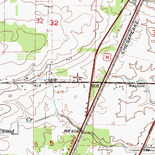 Topographic Map of Full Gospel Assembly Church, MI