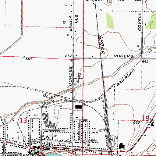 Topographic Map of Dundee Township Volunteer Fire Department, MI