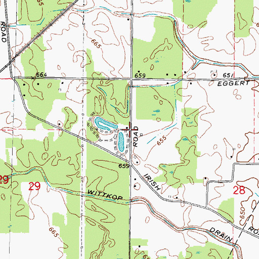 Topographic Map of Wilderness Retreat Campgrounds, MI