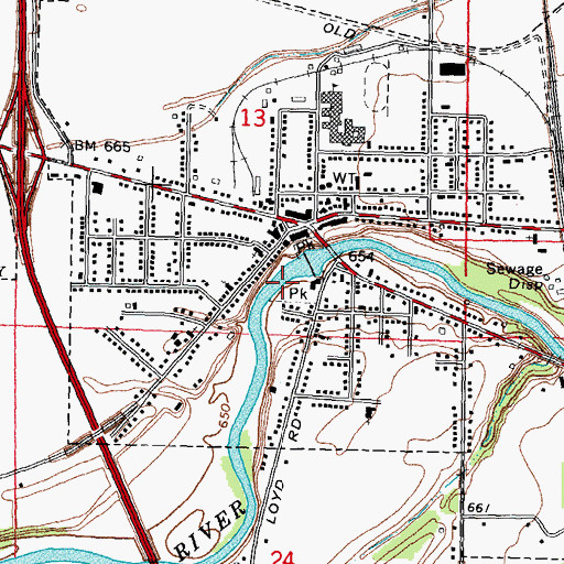 Topographic Map of Old Mill Museum, MI