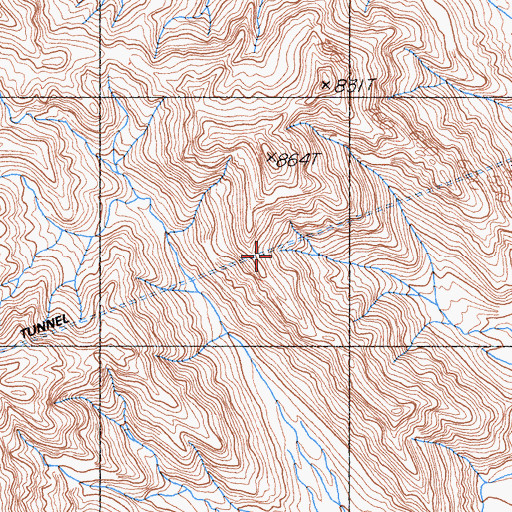 Topographic Map of Iron Mountain Tunnel, CA