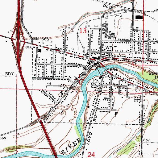 Topographic Map of Calvary Baptist Church, MI