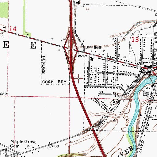 Topographic Map of Dundee Reggies Park, MI