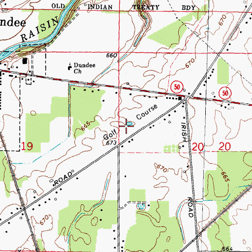 Topographic Map of Dundee Golf Club, MI