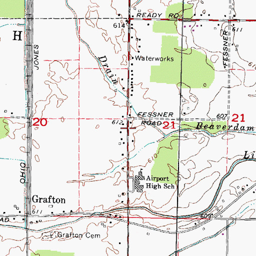 Topographic Map of Carleton United Methodist Church, MI
