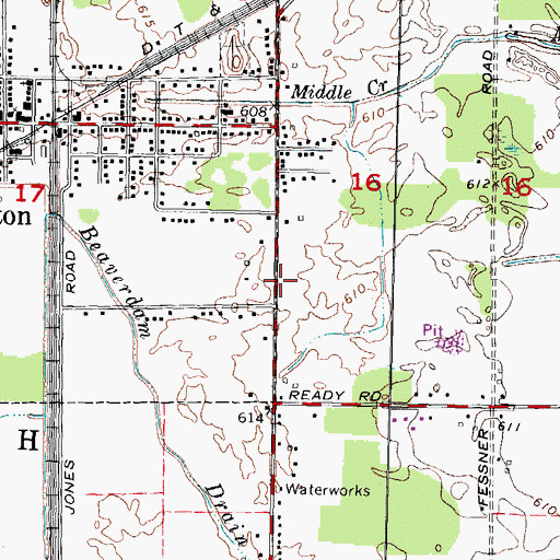 Topographic Map of Carleton Assembly of God Church, MI